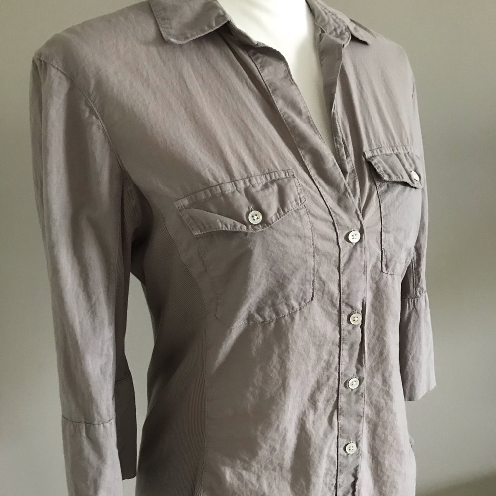 James Perse contrast ribbed shirt 3